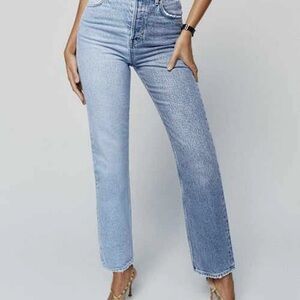 Reformation Cynthia Straight Two-Toned Leg Jeans size 0